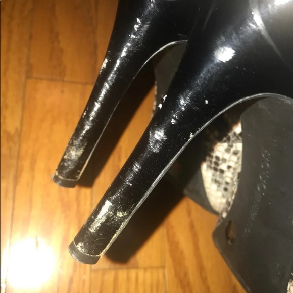 BCBGeneration Snakeskin Peep Hole High Heels Shoes - Picture 7 of 8